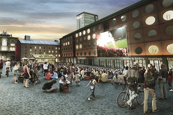 Visualisation of a square in Carlsberg Byen, Copenhagen