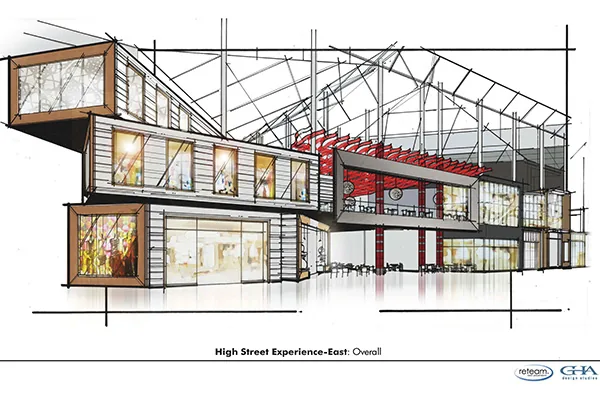 Sketch of the Triangeln mall extension in Malmö